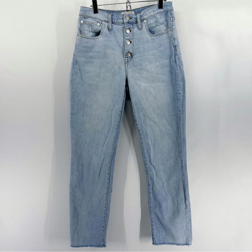 Madewell High-Rise Slim Boyjean in Fitzgerald Wash Exposed Button-Front Size 28 - Picture 2 of 7